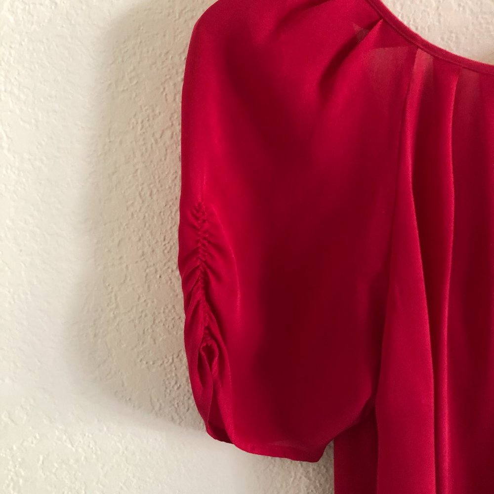 Joie red 100% silk blouse XS - Picture 6 of 6